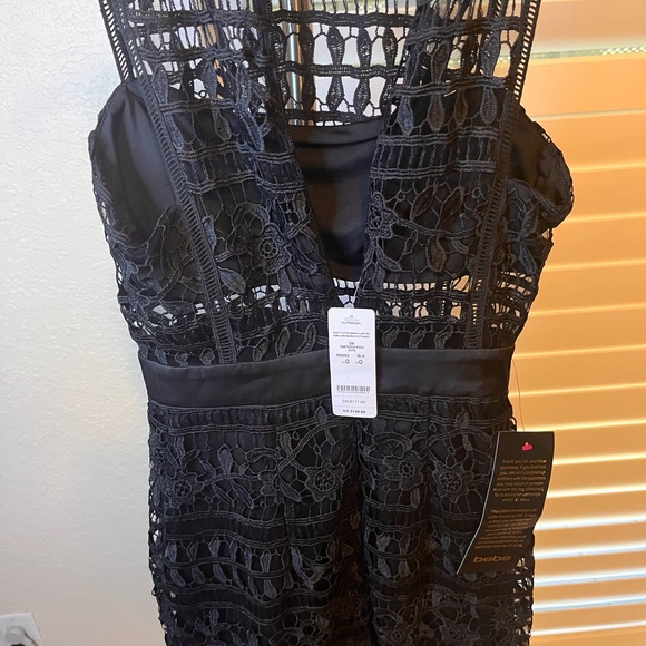 BeBe Elegant Black Lace Dress - Picture 3 of 5